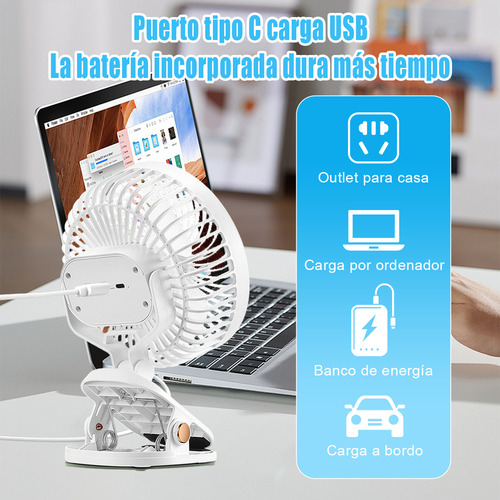 S Ventilador De Escritorio Con Luz 5 Velocidades Diámetro