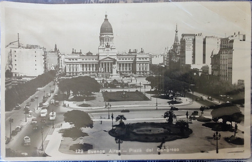 Antigua Postal Buenos Aires Plaza Del Congreso 1937 (ff80