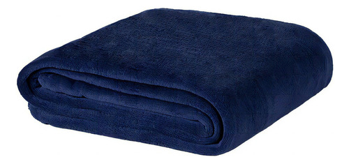 Cobertor Coberta Soft Touch Queen Mantinha Fleece Azul