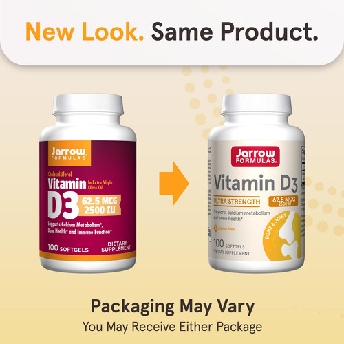 Suplemento Jarrow Formulas Vitamina D3 2500 Ui Softgels 100
