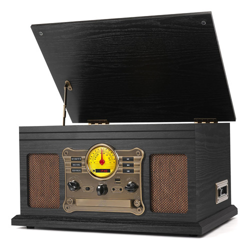 Tocadiscos Vintage Bluetooth 10 En 1 Con Altavoces Integrado