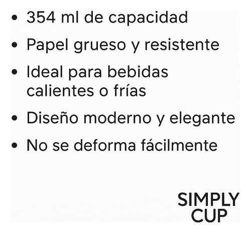 Vaso Desechable De Papel Para Café 12 Onzas, 1000 Pzas