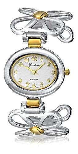 Reloj De Pulsera De Pulsera Con Esfera Ovalada Blanca Y Corr