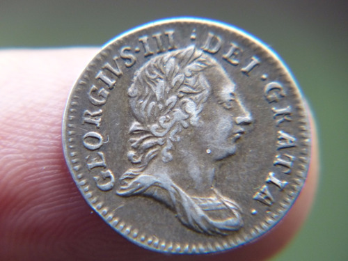Escasa Moneda De Plata Antigua 3 Pence Jorge Iii 1762
