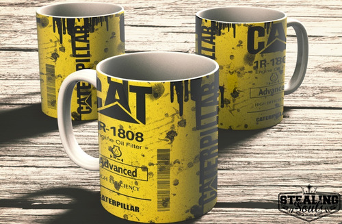 Imagen 2 de 3 de Taza De Porcelana Fierrera - Caterpillar #01 | Oil - Aceite