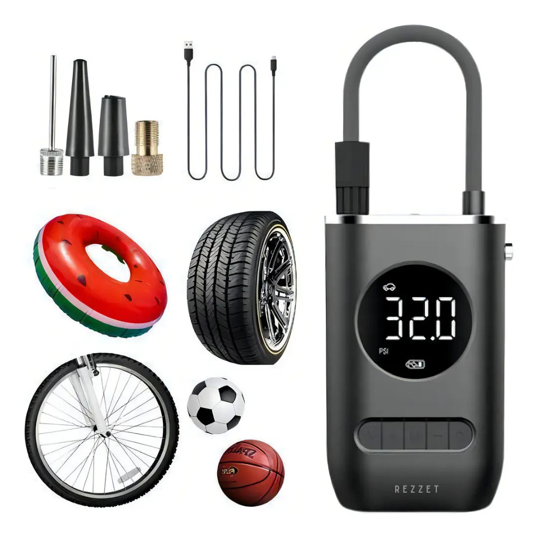 Compressor Ar Digital Portátil Simake Bomba Elétrica Sem Fio Carro Moto Pneu Calibrador
