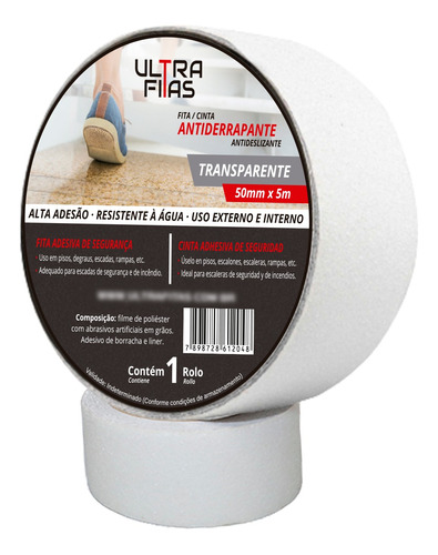 Kit 4 Fitas Antiderrapante 05 Metros - Transparente Adesiva