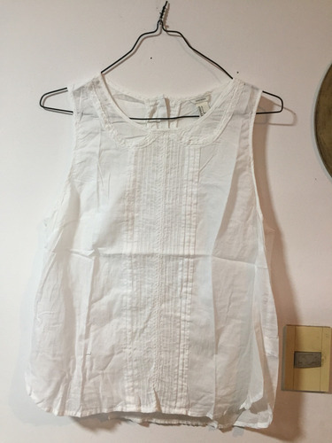 Blusa Blanca Sin Mangas Forever 21 Talle L ( Chica)