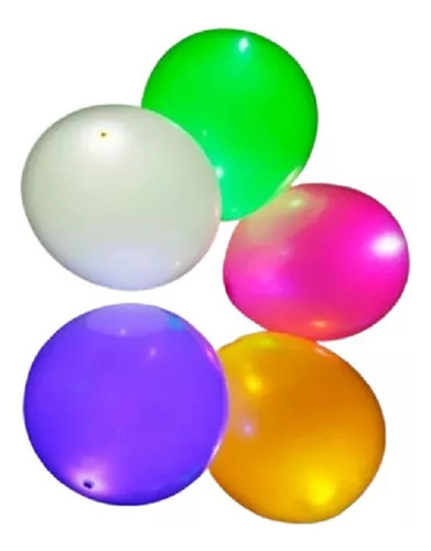 Globos Luces Led Colores Eventos Pack De 5 Luz Led