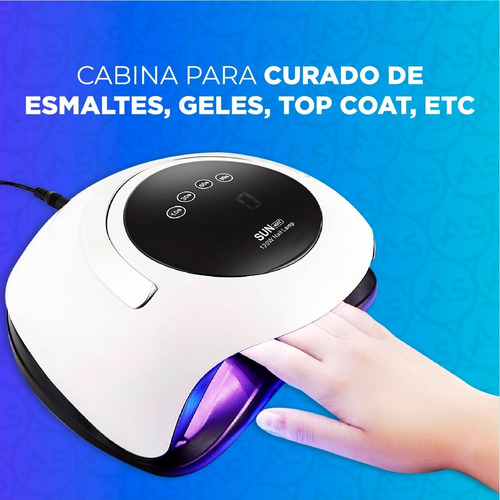 Imagen 2 de 10 de Cabina Sun Uv Led Uñas Tactil 120w Semipermanente Manicuria