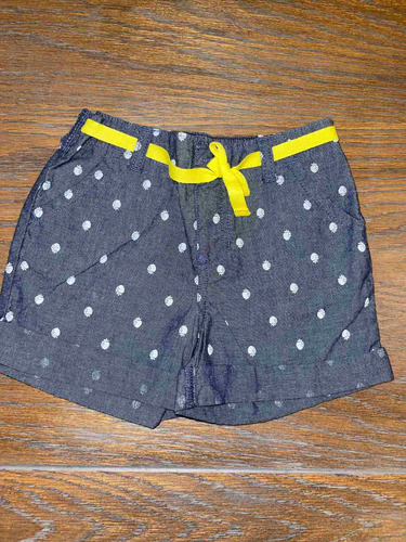 Short De Nena Con Cinto Tipo Jean Liviano Talle 6 Carters