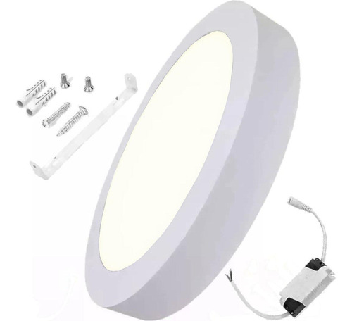 Plafon Led Calido 24w Redondo Con Base 30cm 1440 Lm Candela