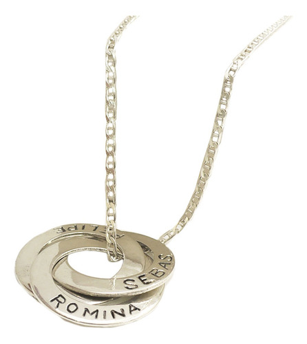Conjunto Cadena Plata Mujer Dije Plata 925 Ruso 2 Argollas