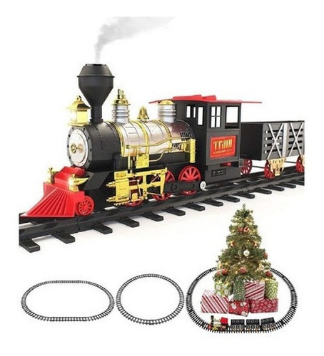 Juguete Auto Tren De Navidad Eléctrico 14 Pcs Niños