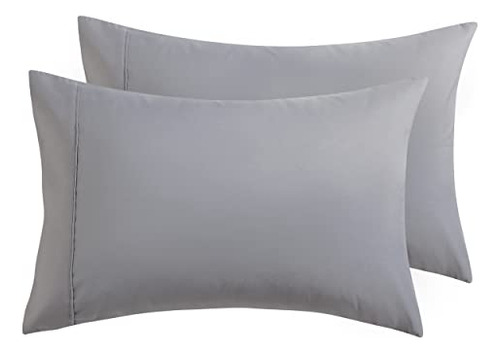 Conjunto De Fronhas Bedsure Silver Grey Tamanho Padrão (50x6