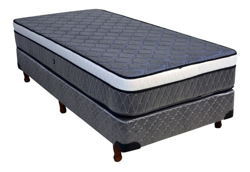 Colchón Y Sommier Viggo Dual Relax 90 X 190 1 Plaza Y Media Color Gris
