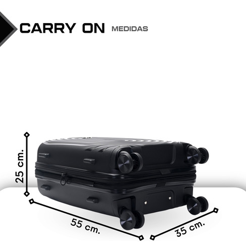 Valija Carry On Cabina 20 Pulgadas Equipaje De Mano De Viaje Negro Lisa