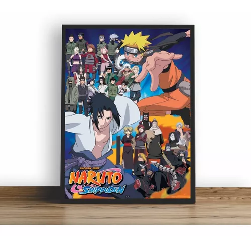 Quadro Naruto - Desenho A3 Moldura Com Vidro.