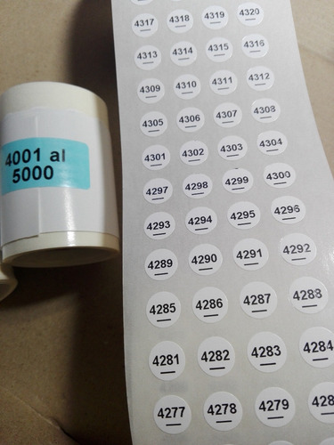 Imagen 2 de 2 de Etiqueta Autoadhesiva Plástica Opp Redonda 15mm X 10000 Et
