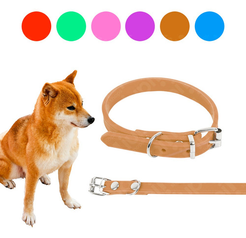 Collar Silicona Perro Lisa Hipoalergénica 54x2,5cm Premium Color Marrón Tamaño Del Collar 54cm