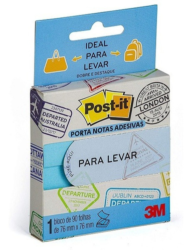 Post-it Take Away Notes, 76 mm x 76 mm, 90 hojas de 3 m, color azul