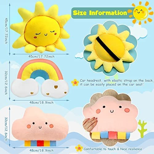 Almohada Nube Arcoíris Sol Luna Estrella 3 Pzs. Infantil