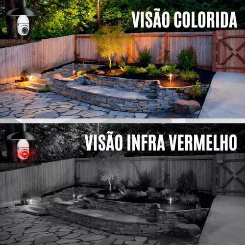 Câmera Segurança Kodi Yoosee Lâmpada Rotativa Panorâmica Wifi Espiã Com Câmera Lâmpada Branca Ip66