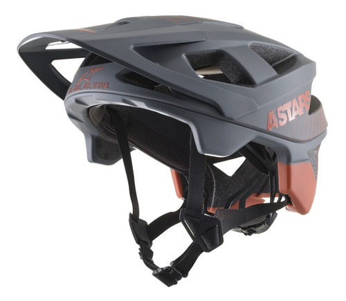 Casco Alpinestars Vector Pro - Delta Cool Gray Brith Red Mat