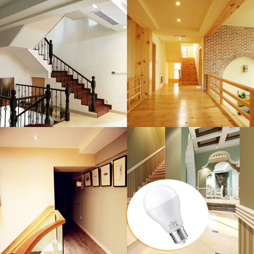 Imagen 7 de 7 de Foco De Luz Led Base E27 C/sensor De Movimiento 2 Uds.