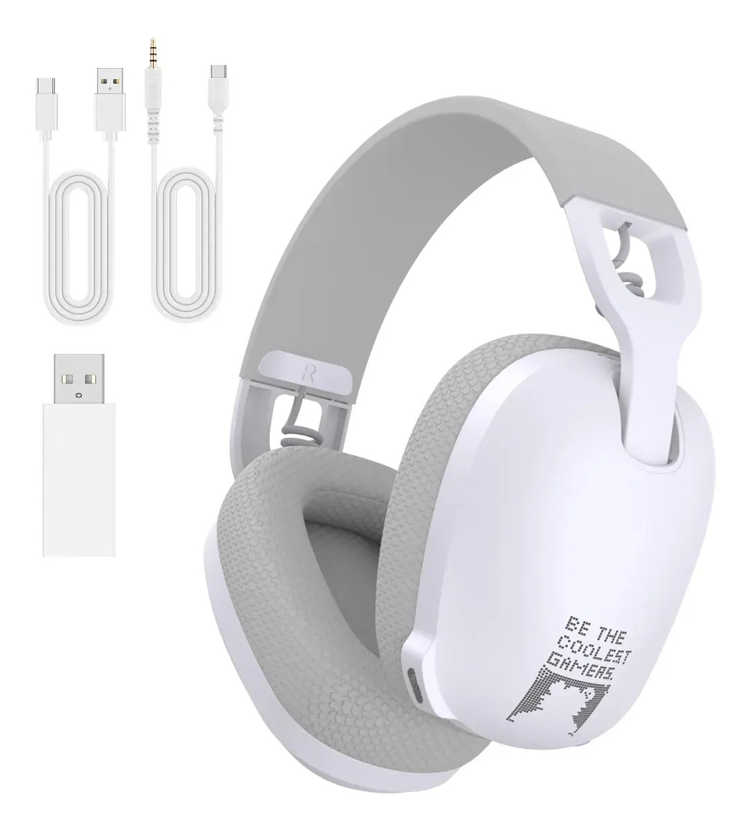Headset Gamer Profissional Onikuma B2 Bluetooth, P3 Branco E Cinza