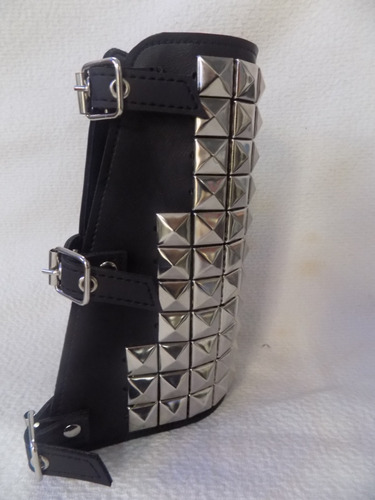 Muñequeras Antebrazo De Cuero Con Tachas 18cm Que Sea Rock