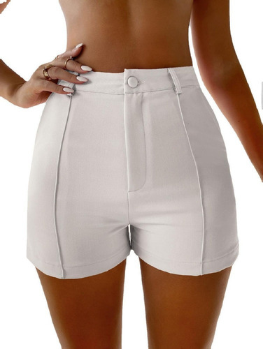 Pantalones Cortos Casuales For Mujer, Cintura Alta, Corte A