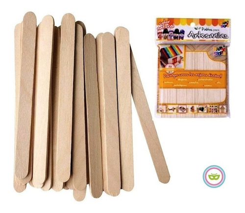 Palitos Helado Artesanías Natural 10 Pack X 50 Unidades