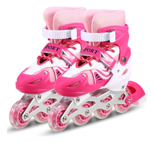 Patines Lineales D Regalo Niños Y Niñas Luces Kit Protección