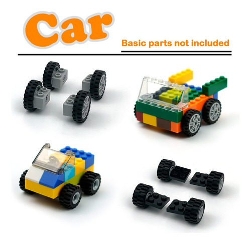 Ruedas Y Ejes Compatible Con Lego Básicos Bloques Vehículo