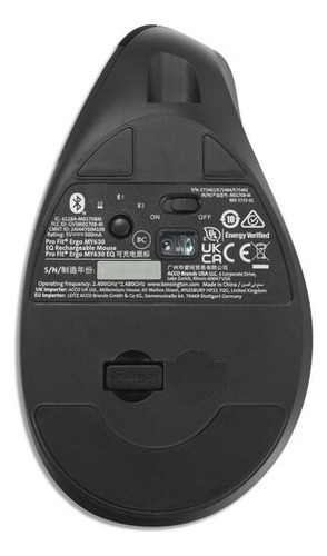 Mouse Recargable Pro Fit Ergo My630 Eq K72484ww Kensington Negro