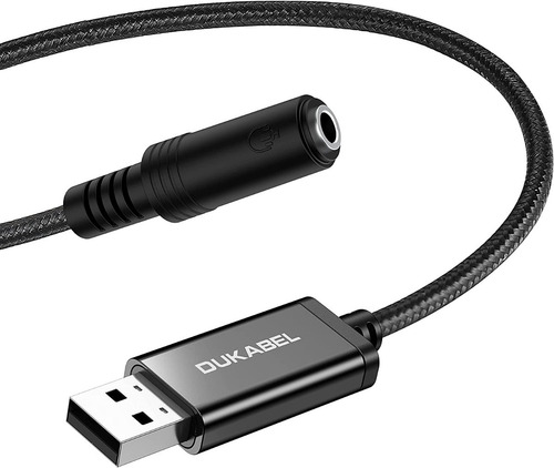 Imagen 2 de 8 de Cable Dukabel Usb A Trs Hembra Adaptador 2 En 1