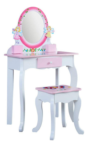 Juego De Mesa De Tocador Y Silla De Madera Para Niños Con .