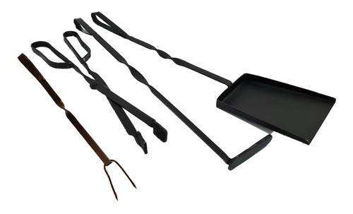 Juego Asador Kit Parrilla X4 Set Parrillero Pinza Atizador