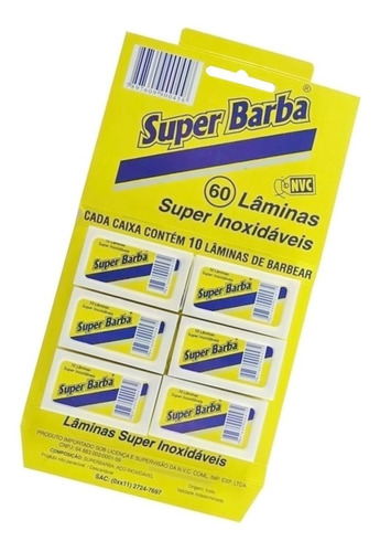 Lâmina De Barbear Super Barba Premium 60 Unidades