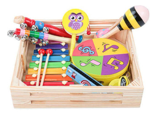 Kit De Instrumentos Musicales En Caja Para Niños