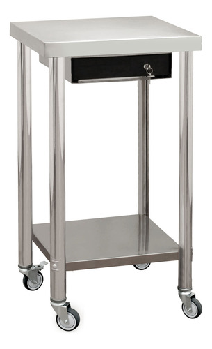 Mesa De Cobro Acero Inoxidable Con Caja Para Dinero Con Ruedas