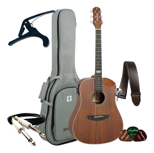 comprar Kit Violão Strinberg Elétrico Sd201hc Half Cutaway Completo