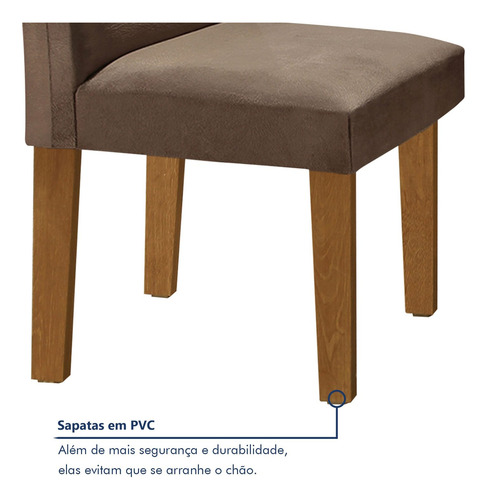 Conjunto Sala De Jantar Mesa Tampo Mdf 6 Cadeiras Espanha