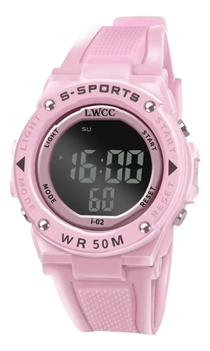 Reloj Digital Para Hombre Y Mujer Deportiva Plastico Ptu Rosa Claro Rosa Claro Rosa Claro
