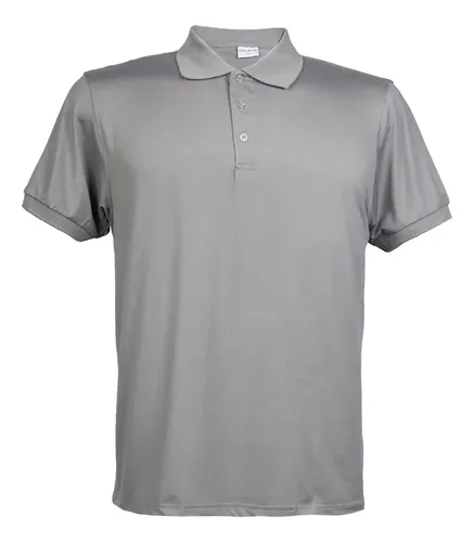 Camiseta Polo Masculina Plus Size Delkor Malha Leve Cinza