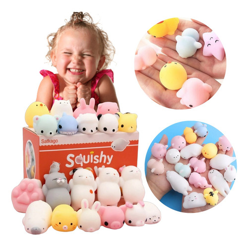 Kit 20 Brinquedo Bichinhos Apertar Anti-stress Squish Mochi