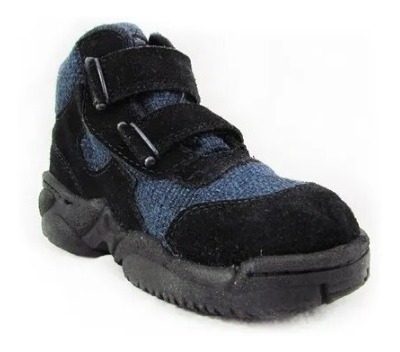 Zapatos Para Niños Pocholin Botas Tela Carnaza Azul