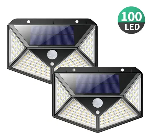 Kit 2 Arandelas Solar 100 LEDs