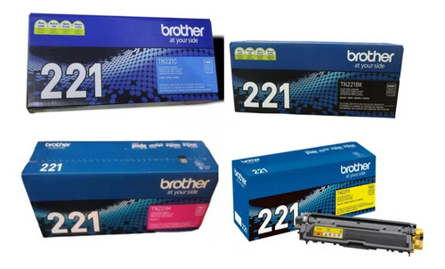 Pack 4 Toner Brother Original Tn221bk Tn221c Tn221y Tn221